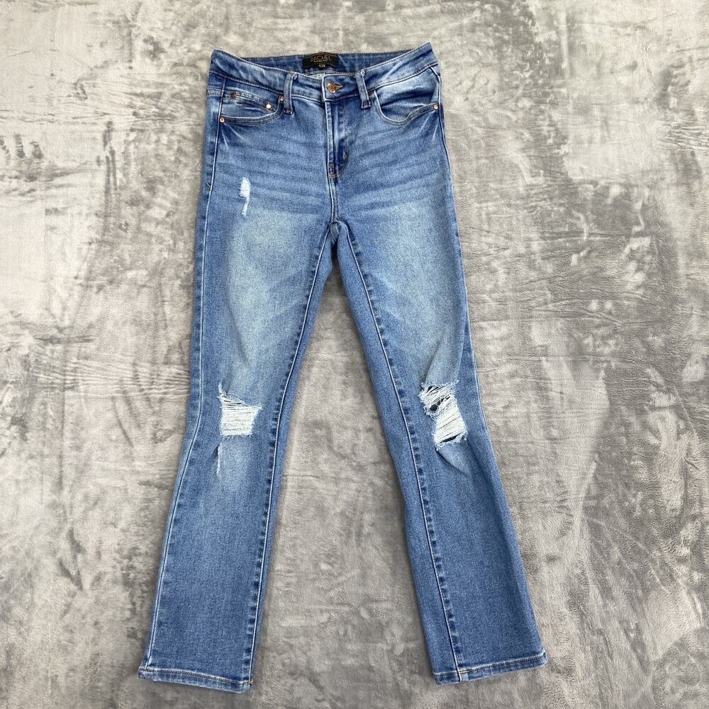 Rachel Roy Distressed Straight Jeans‎ Women's Size 28 Blue Denim